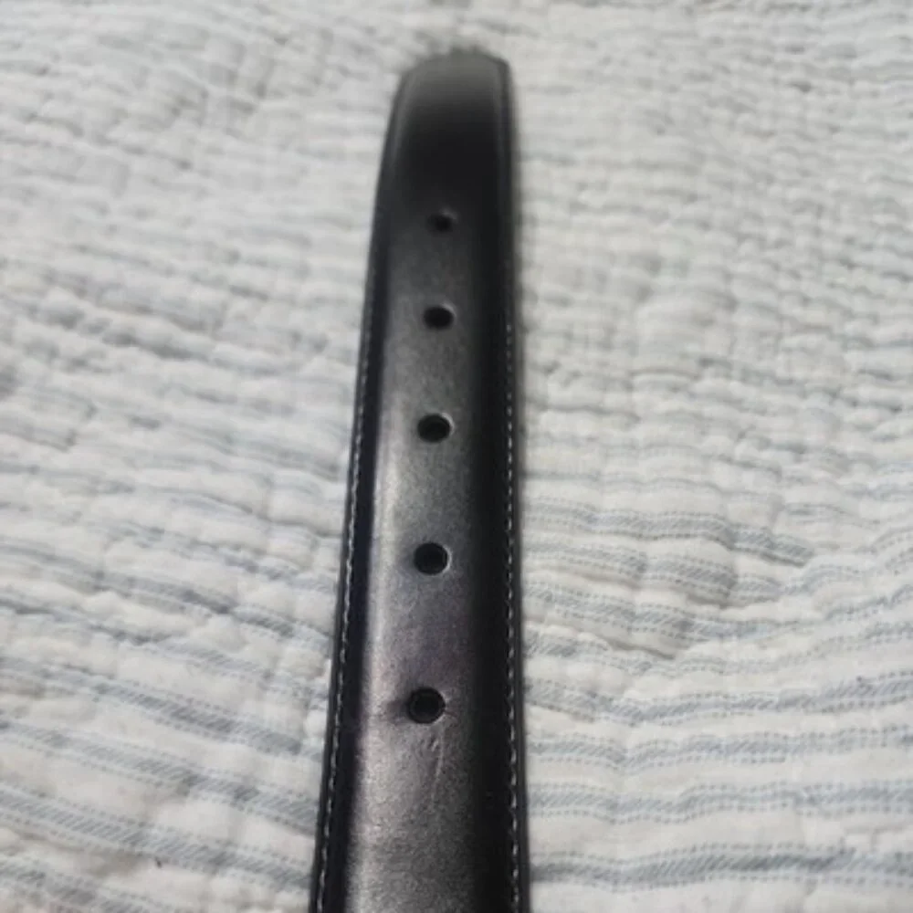 Sportoli Classic Leather Belt Black Single Prong silver Buckle Mens Belt Size 40